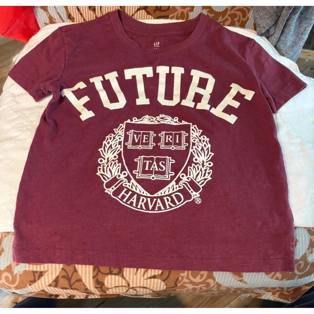 Harvard T Shirt Kids S (6-7) Gap‎ Maroon Future Harvard Tee Short Sleeve